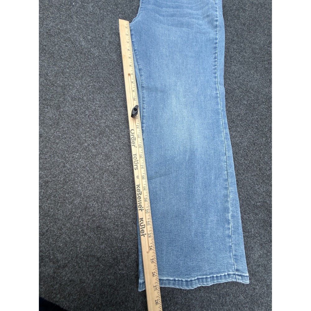 Soft Surroundings Jeans Womens 18W Light Blue Pull On High Rise Wide Leg Stretch - Picture 6 of 11